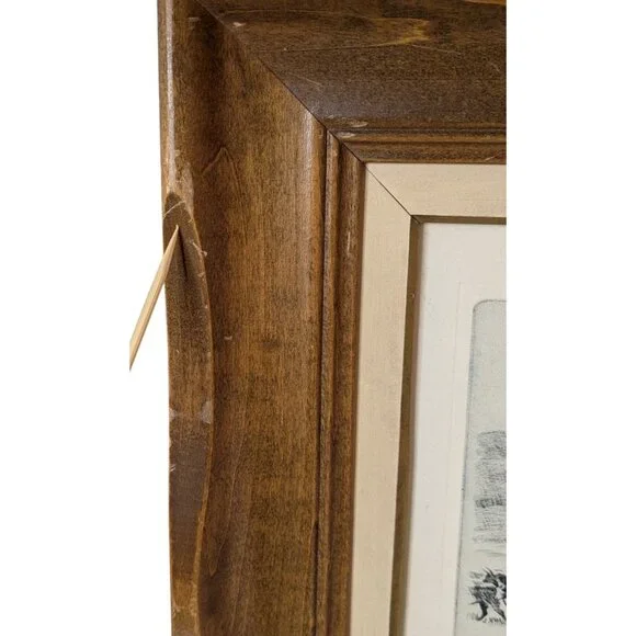 Framed Cowboy Art Print "Heading Them Off" By R.H. Palenske Wood Frame - Picture 4 of 16